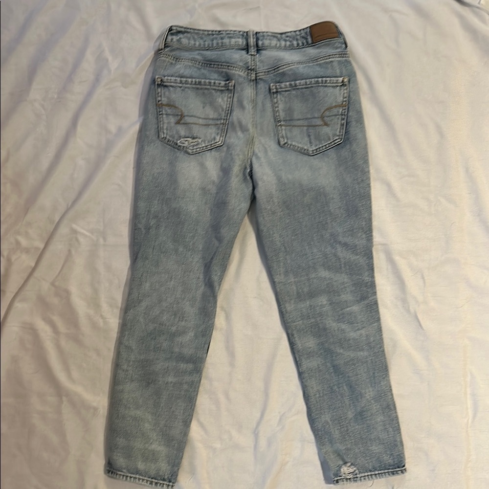Women's Distressed Blue Jeans with Floral Embroidery - Picture 6 of 6